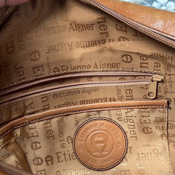 Etienne Aigner Women’s Shoulder Bag Brown Leather Purse Corporate Handbag - Picture 15 of 16